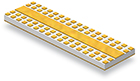 Single Transmission Line with Four Rows of Tuning Pads